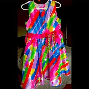 Girls party dress multicolor rainbow perfect for Easter